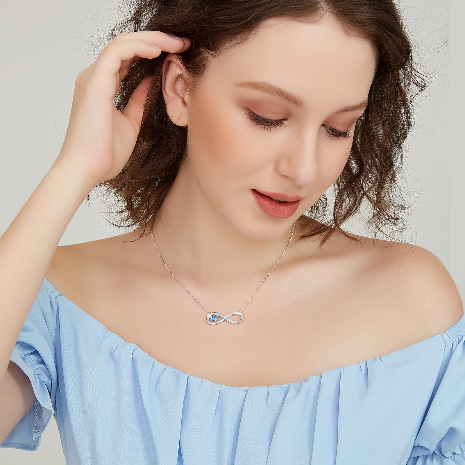 LOUISA SECRET Regalo Natale Collana Donna in Argento 925, Ciondolo a catena di Cristallo con Zirconi, Compleanno San Valentino Festa della Mamma Regalo gioiello per la donna Migliore amica