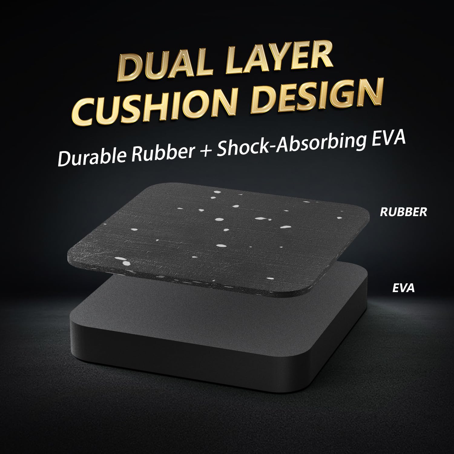 Treadmill Mat Pads,Walking Pad Mat for Bike Hardwood Floors&Carpet, 4 Packs 3.94"x3.94"x0.6" Exercise Equipment Matt Hardwood,Rubber Foam Noise Reduce&Shocking Absorber Gym Floor Protector Padding