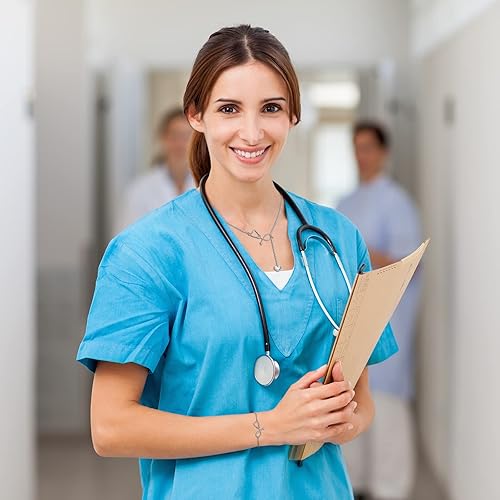 Miniatura 7 de Dcfywl731 Nurse Gifts for Women Silver Stethoscope Nurse Necklace Heart Initial Pendant Necklace Letter Necklace for Doctors and Nurses chrismtas