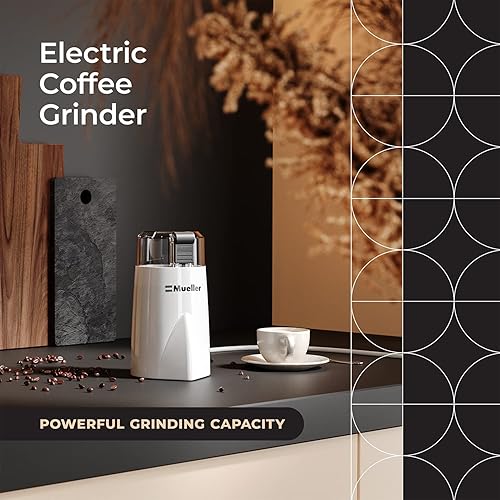 Miniatura 18 de Mueller Living - Molinillo de café eléctrico para especias, nueces, hierbas y granos de café, hoja afilada, acero inoxidable, color gris