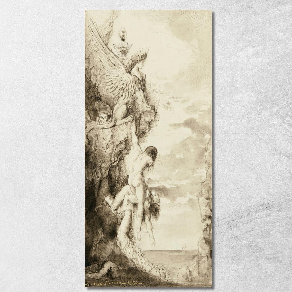 Tableau Gustave Moreau Victimes du Sphinx pour habiller un grand mur de salon moderne