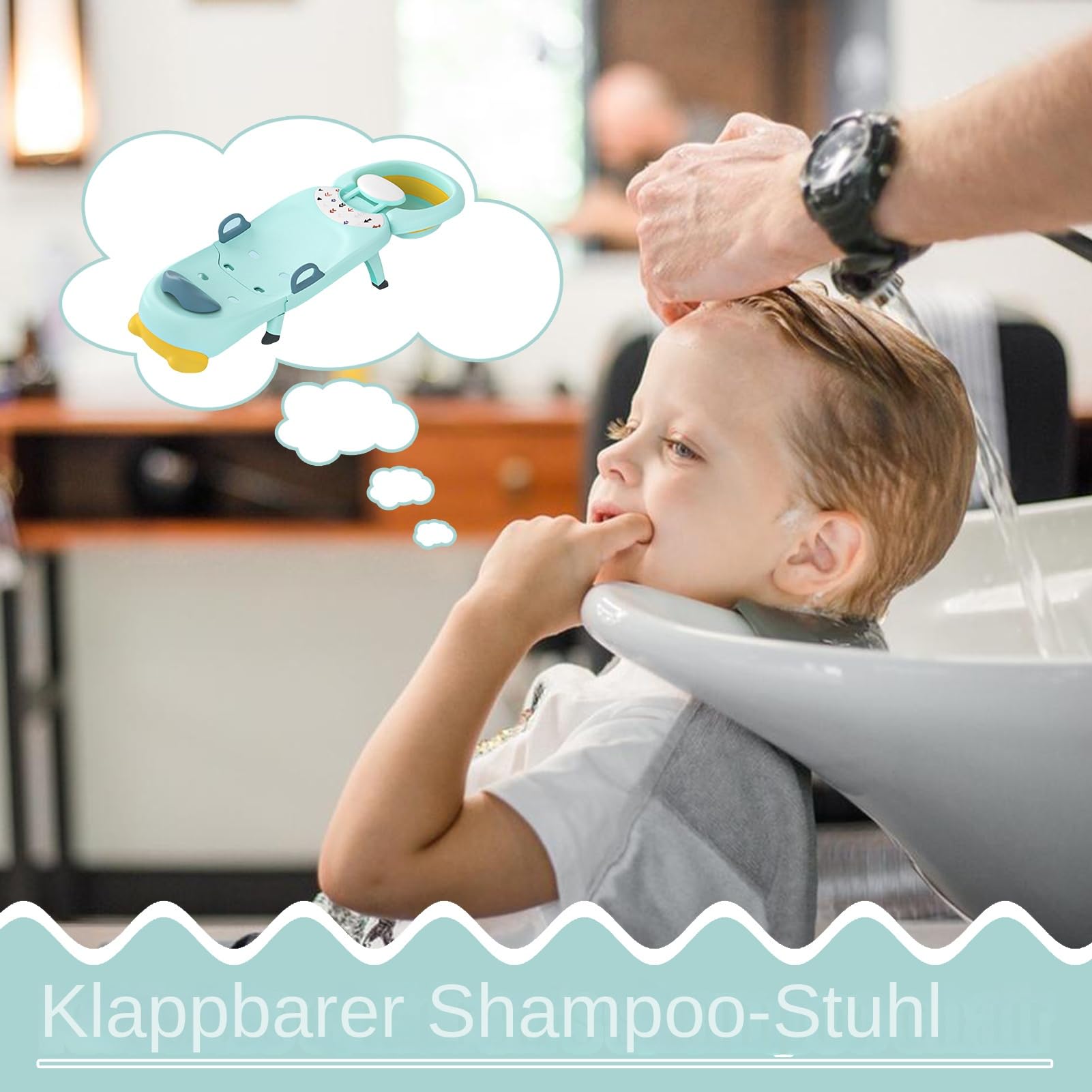 Haarwäsche für Kinder – verstellbarer Shampoo-Stuhl, Shampoo-Salonhocker | Kinder-Badestuhl, kompakte Haarwaschstation mit abnehmbarem Waschbecken | Verstellbarer Kindersitz für und Mädchen zu H
