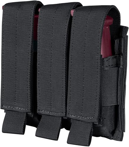 Tactical Triple Multiuso Gancho y bucle Modular Mag Bolsa, Negro