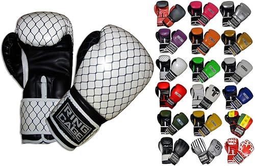 Miniatura 20 de Guantes de boxeo para entrenamiento de gimnasio Azul,Jaula impresa,Canadá,Dorado/Negro,Verde marino/Negro,Sin logotipo, negro/rojo,Verde