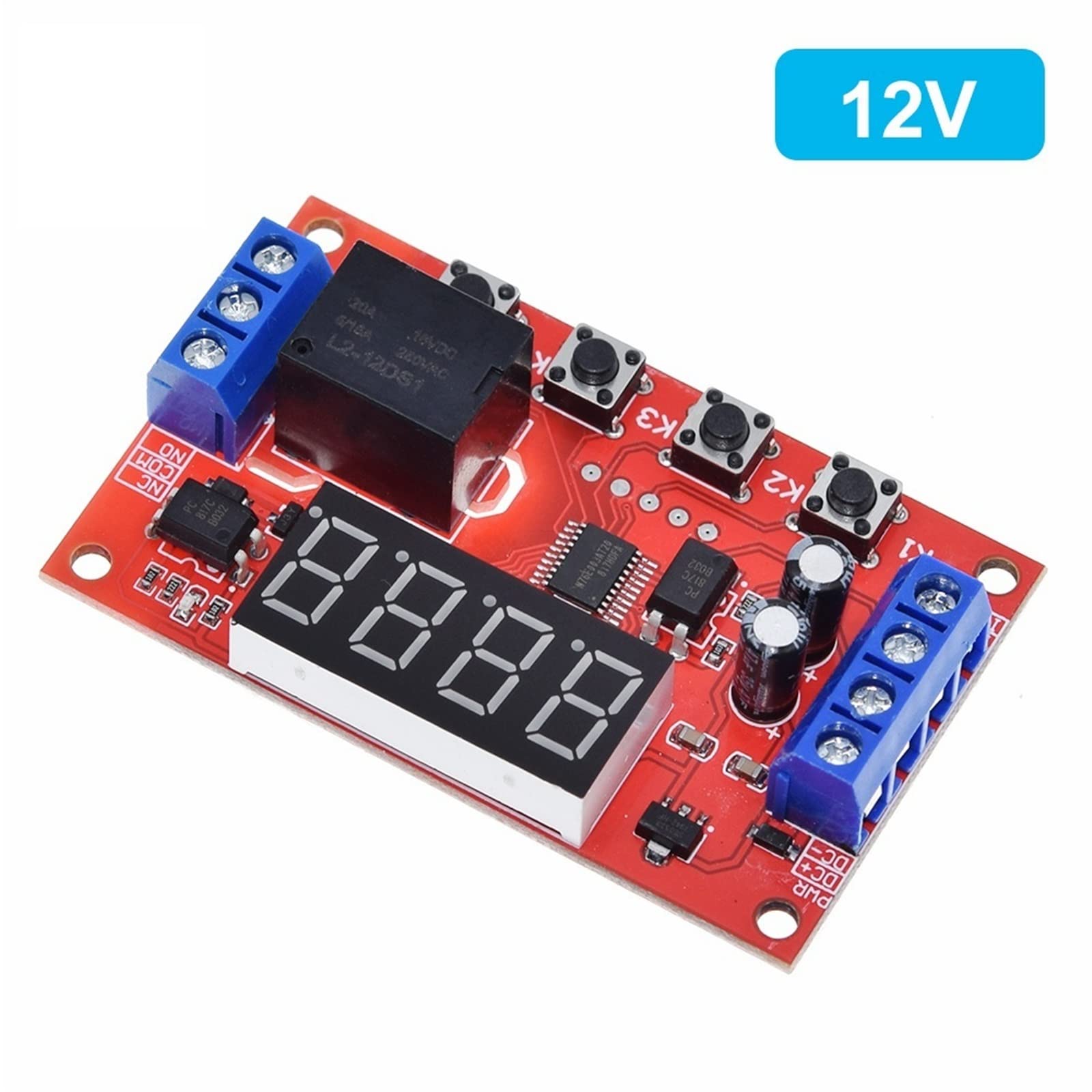DC 5V 12V 24V 10A Modulo Relè di Ritardo Regolabile LED Temporizzazione Digitale Timer Delay Trigger Switch Interruttore Controllo del(12v)