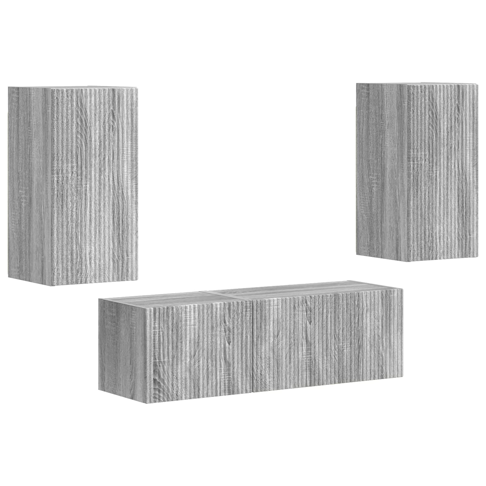 Buffet TV en bois Sonoma gris suspendu meuble design moderne
