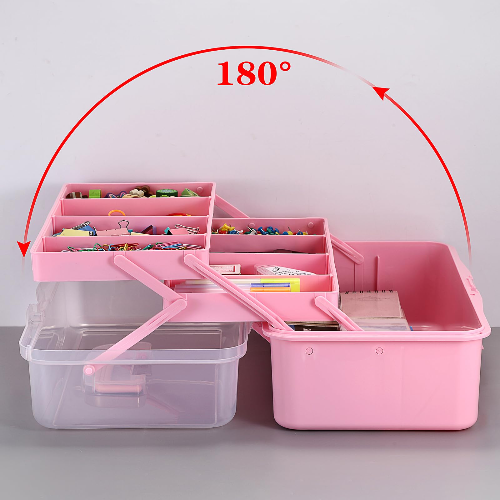 Amazon.com: Tackle Box, 16-Inch Extra Large Art Storage Box with 3-Layer  Folding Trays, Multipurpose Craft Organizers and Storage w/ Adjustable  Dividers, Portable Tool Box for Sewing Supplies,Medicine &Cosmetics