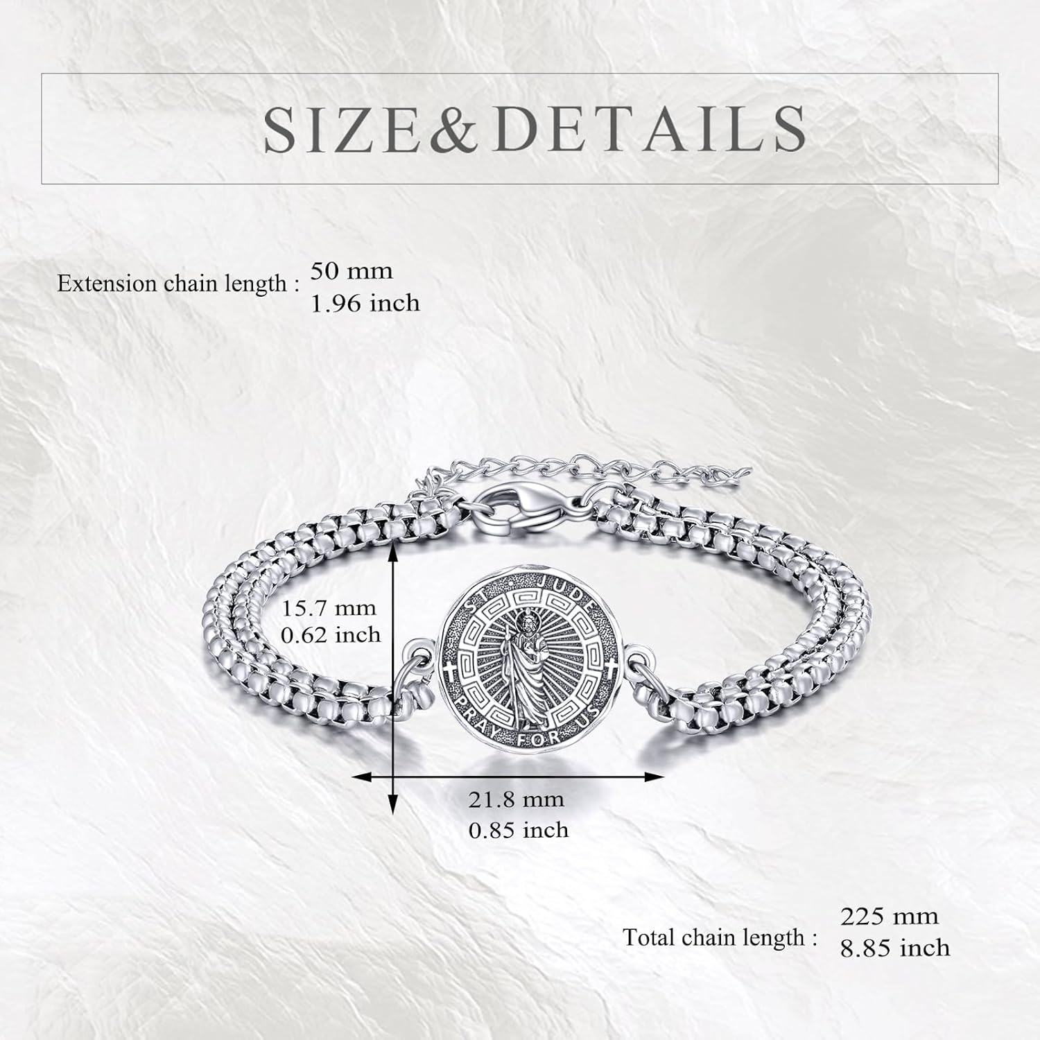 YFN Patron Saint Bracelet Sterling Silver Religious Protector Bracelet Jewelry Gift for Women Men - Image 4