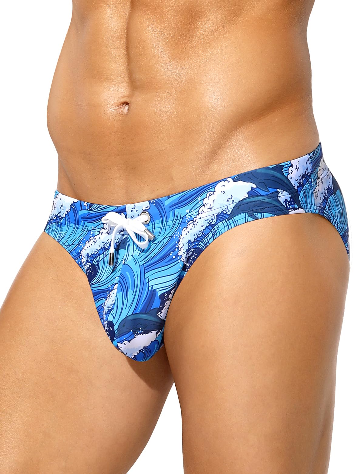 Casey Kevin Bañador Hombre Slip de Natación con Estampado Bañadores Secado Rápido Cortos para Vacaciones, Playa, Piscina, Deportes Acuáticos