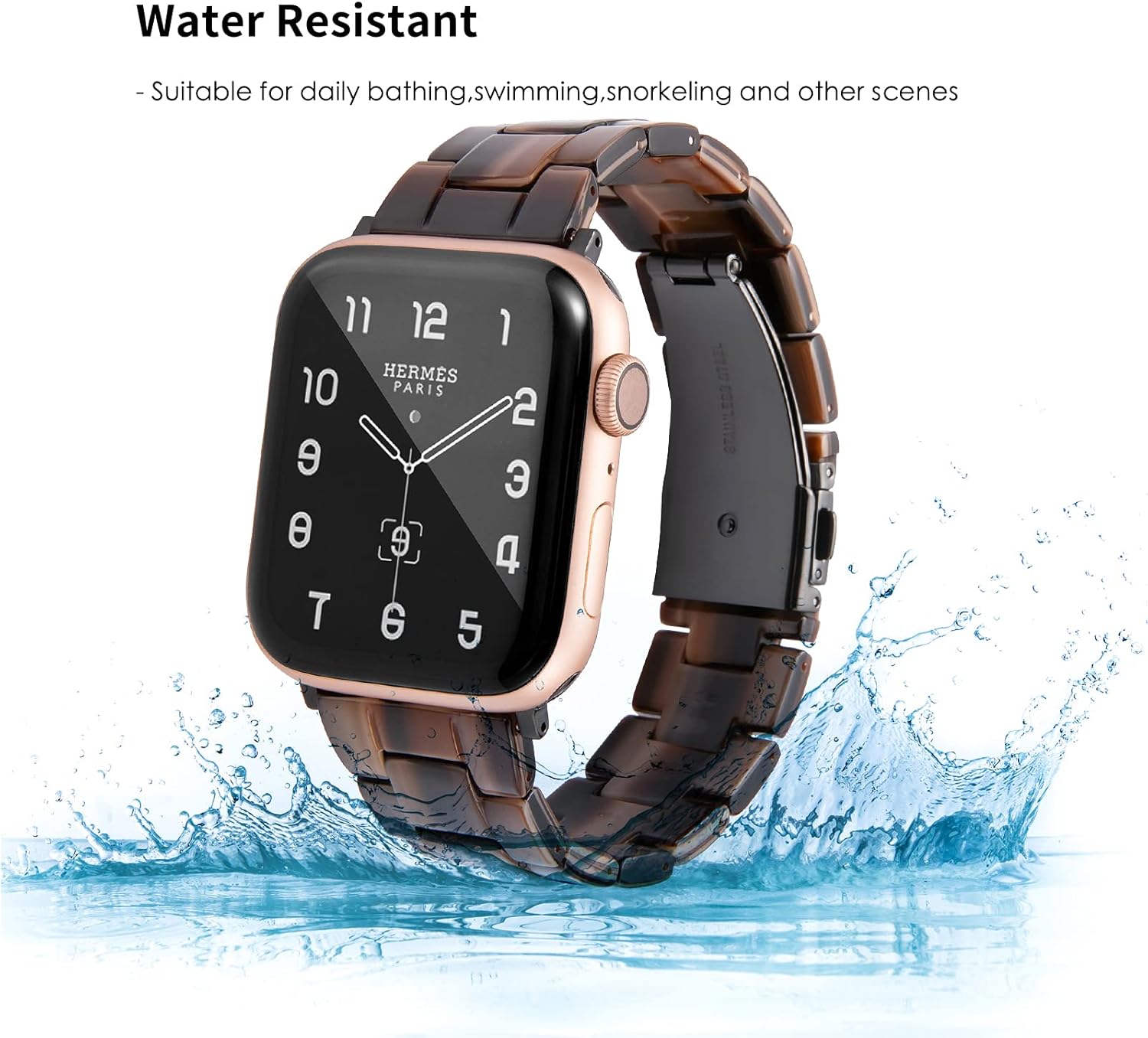 HOPO Compatible With Apple Watch Band 38mm 40mm 41mm 42mm 44mm 45mm 46mm 49mm,Resin Watch Strap Bracelet Wristband Fashion Lightweight Replacement For iWatch Bands Series 11 Ultra 10 9 8 7 6 5 4 3 2 1 SE for Women Men