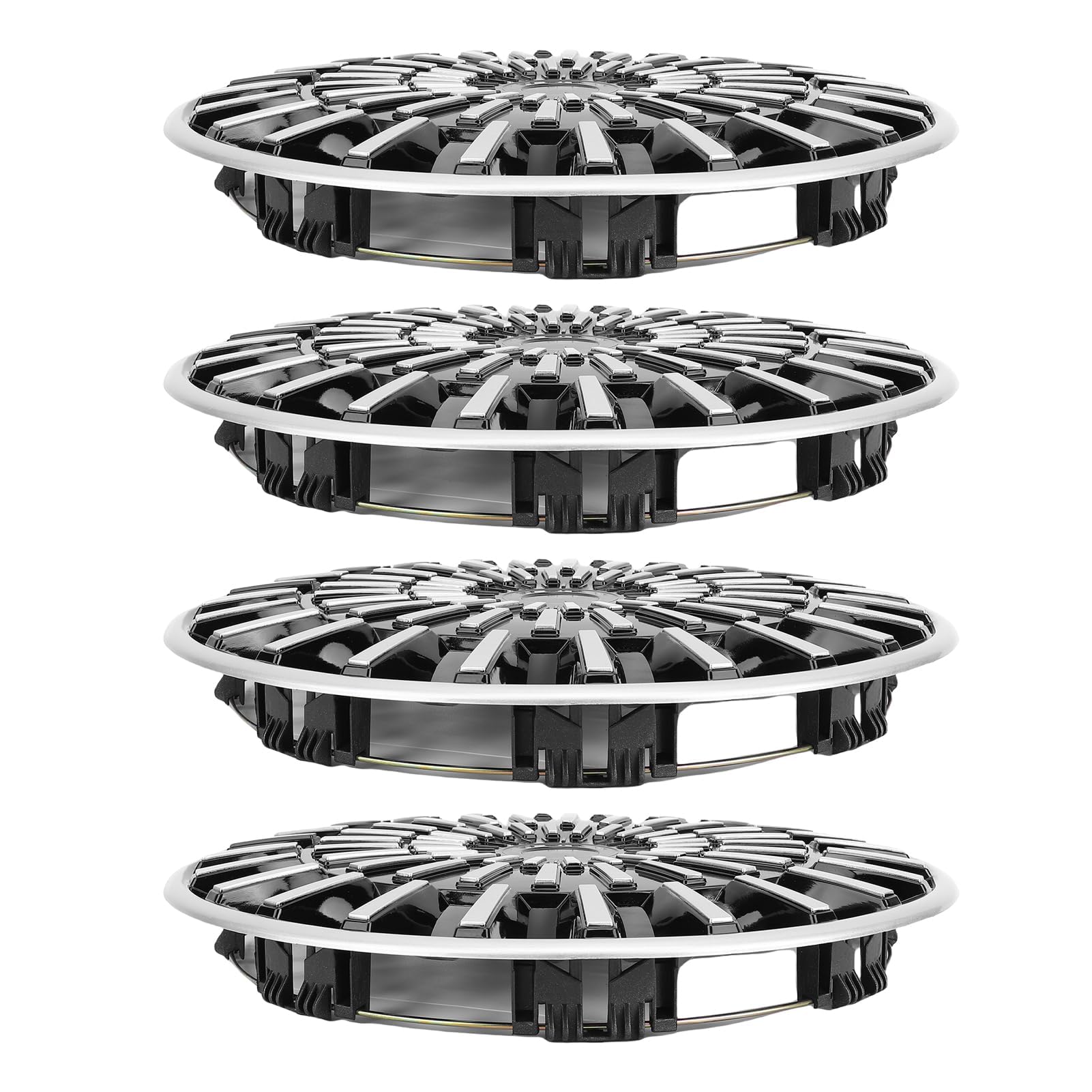 14 Pouces Enjoliveurs de Roues, Kit de 4 Enjoliveurs Universels R14 pour Voitures, Camions, SUV, Jantes en Aluminium, Jantes en Acier, Enjoliveurs de Roue Noirs