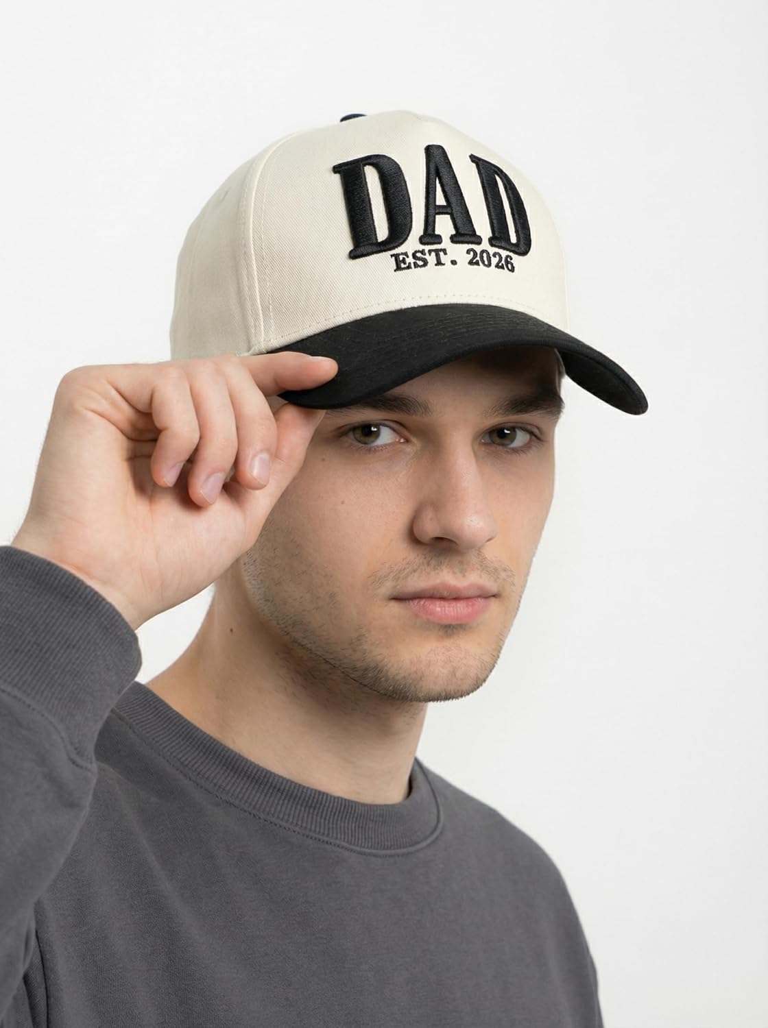 Dad Est 2026 Hat for Men, Pregnancy Announcement for Husband, New Dad Gift Cool Trucker Hat from Daughter Son Wife - Image 3