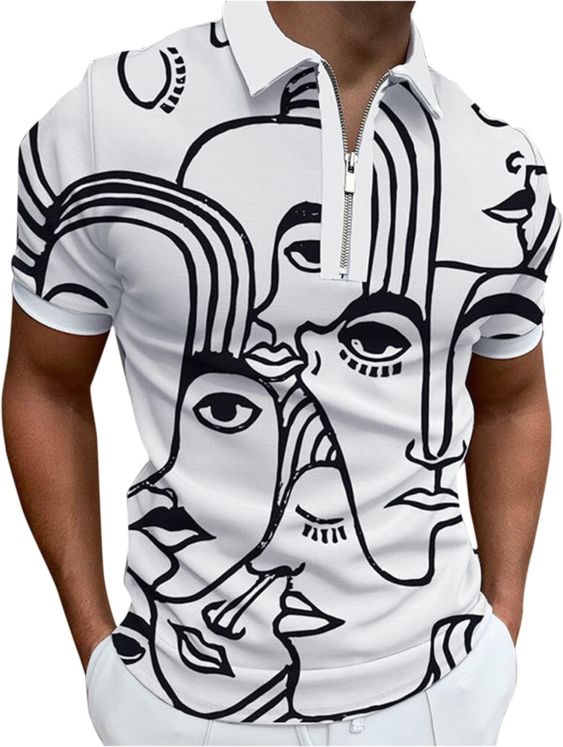 Men's Basic Short Sleeve Lapel Polo Shirt Regular Fit
