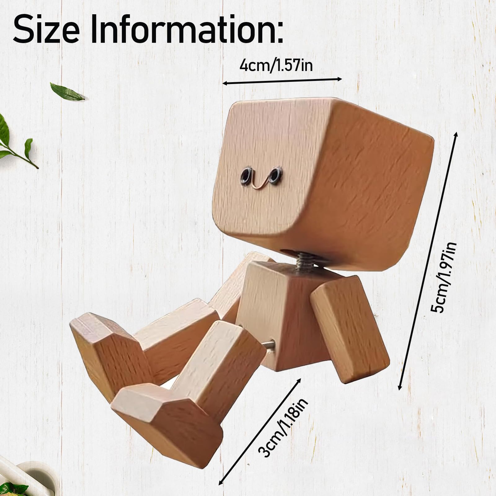 lopituwe Shaking Wooden Man Figurine, Handmade Shaking Feet Wooden Doll With 12 Magnetic Expressions, Charming Woodens Figure - Image 2