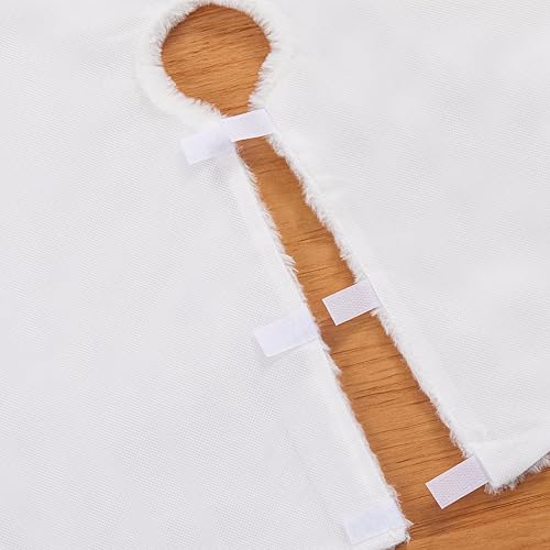 Miniatura 7 de Faldas de árbol de Navidad de piel sintética de 48 pulgadas, faldas de felpa blanca, tapetes grandes para árbol de Navidad, adornos de Feliz