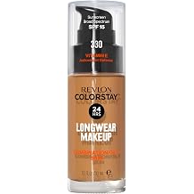 Revlon Liquid Foundation, ColorStay Face Makeup for Combination &amp; Oily Skin, SPF 15, Longwear Longwear Medium-Full Coverage with Matte Finish, Natural Tan (330), 1 fl oz