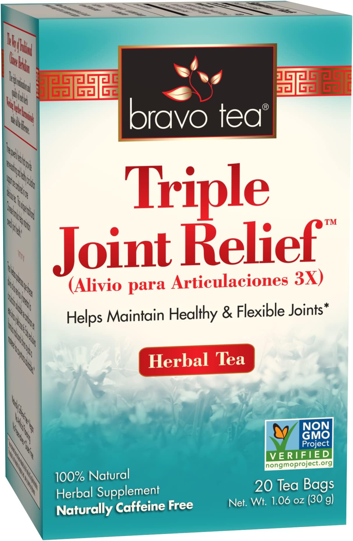 Bravo Tea Triple Joint Relief Caffeine Free 20 Tea Bags