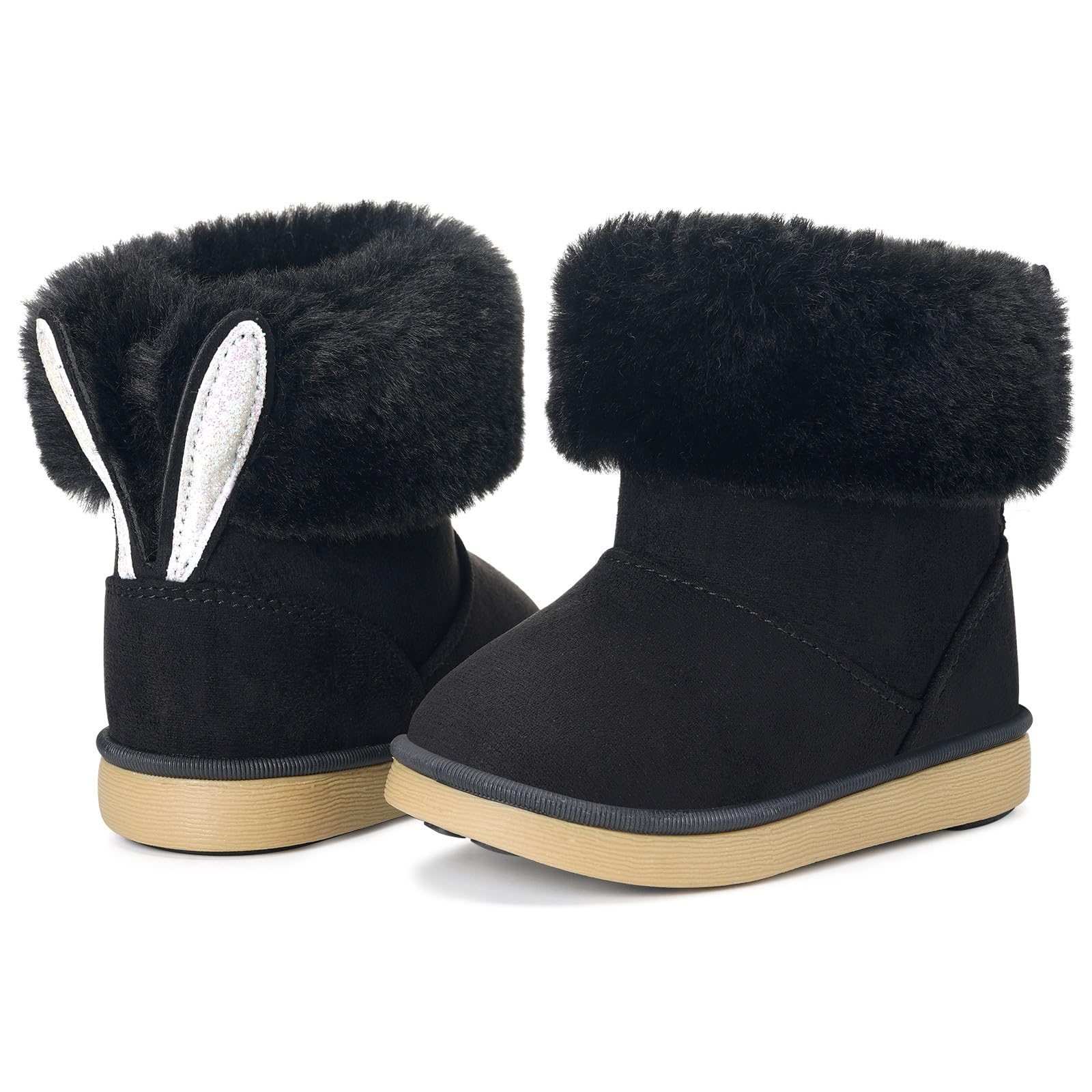 KVbabby Bottes Fille Neige Enfant Bottines Hiver Bébé Chaud Doublé Bottines Fourrure Souple Boots Chaussures d'Hiver Mode