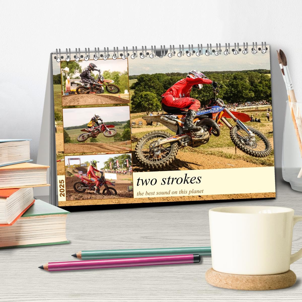 two strokes the best sound on this planet (Tischkalender 2025 DIN A5 quer), CALVENDO Monatskalender: actionreich und spektakulär (CALVENDO Sport)