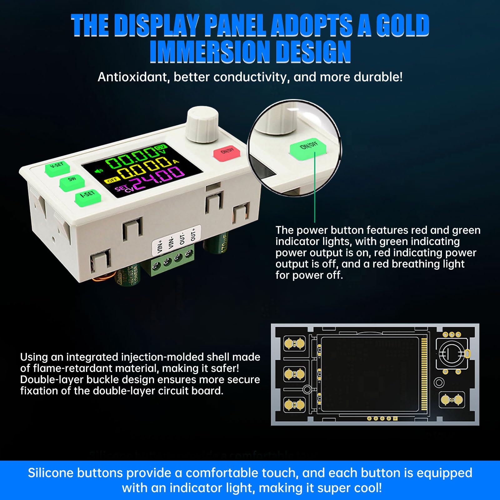 DC Einstellbarer Boost Buck Converter Spannungsregler,SK120X DC6-36V 120W 6A Numerische Steuerung Hebespannung Wandler Konstante Spannung Konstanter Strom Solarlademodul mit Schlüsselindikator