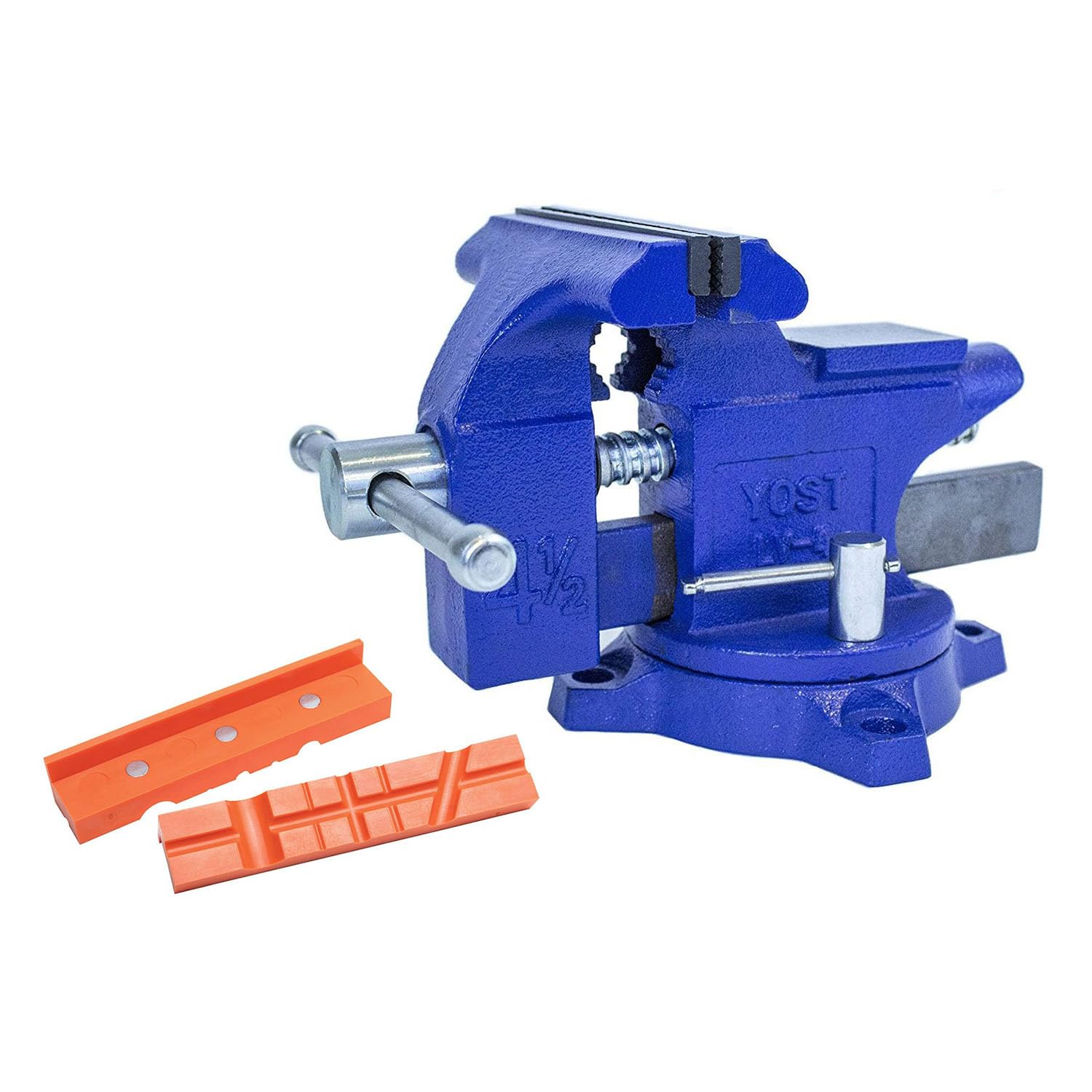 Yost Vises LV-4 Homeowner's Vise with UP-360 Soft Jaw Cover Kit | Heavy Duty Table Vise 4.5-Inch Jaw Width with a 3-Inch Jaw Opening Home Vise |