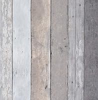 Vista 22 de Dimoon Papel tapiz de 197'' x 17.7'' Shiplap Engrosado Blanco Gris Madera Despegar y Pegar Papel tapiz Gris Blanco Madera Papel de Contacto Blanco