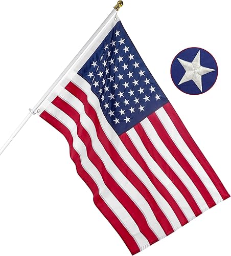 Miniatura 5 de Bandera de Estados Unidos Bandera de Estados Unidos de nailon de larga duración estrellas bordadas rayas cosidas protección UV perfecta para
