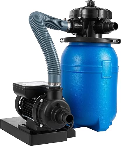 Bomba de filtro de arena de 10 pulgadas, bomba de piscina de 13 HP, 2640 GPH de alto flujo, bomba de filtro de arena para piscina sobre el suelo,