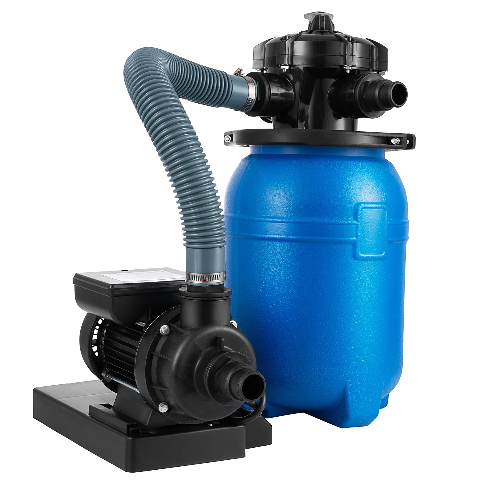 Bomba de filtro de arena de 1/3 HP, filtros de piscina de arena de tanque de 10 pulgadas para piscinas sobre el suelo, 2640 GPH, para piscinas de hasta 10000 galones, capacidad de 22 libras