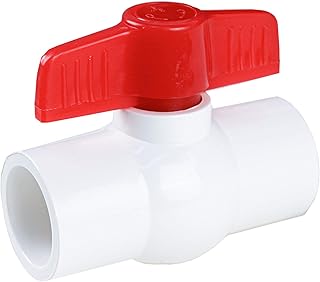 FangKingNo White 1in PVC Ball Valve Water PVC Pipe Fitting Coupling Adapter Water Pipe irrigation Pipe fitting system shut-off valve Socket Water Treatment(1 inch)