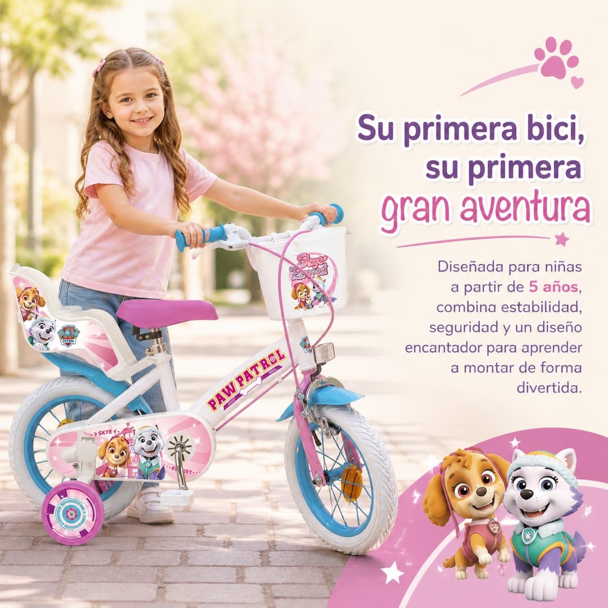 TOIMSA Bicicletta 12" Paw Patrol Skye e Everest