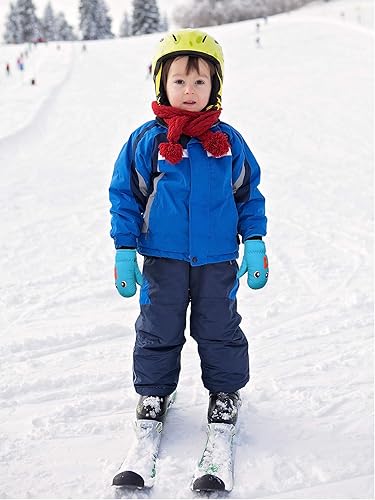 Miniatura 5 de Guantes de esquí de invierno guantes impermeables con forro de algodón cálido para niños