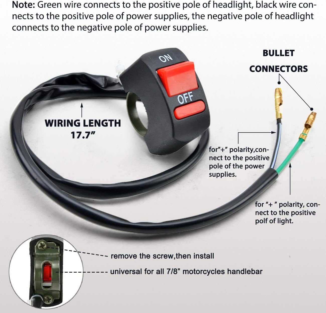 Grеаtеѕt Prоduсt Motorcycle Handlebar Toggle Switch On Off Push Button Switch Bicycle Motorcycle Tuning Part for U5 U7 U2 LED Headlight Scooter Electrombile
