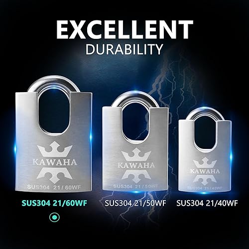 Miniatura 6 de 2160KD-3SK Candado con carcasa reforzada de acero inoxidable de alta seguridad con llave para uso tanto en interiores como en exteriores (de