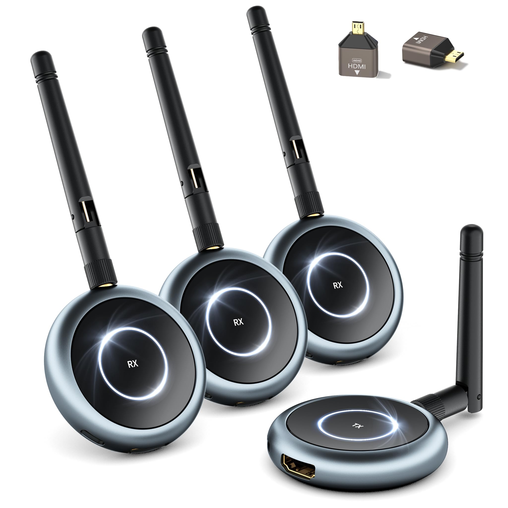 AIMIBO Transmetteur HDMI sans Fil et 3 récepteurs, Extension sans Fil HDMI 5,8G 165ft/50m Streaming vidéo 1080P@60Hz pour Ordinateur Portable, PC, caméra, boîtier TV, Projecteur, Moniteur