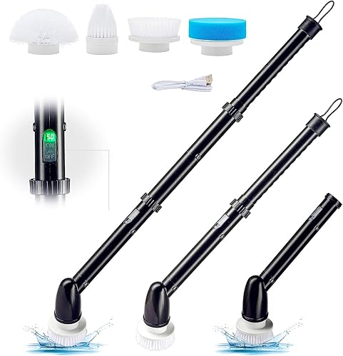 Depurador eléctrico inalámbrico giratorio para limpieza de cepillos de ducha para limpieza de cepillos de ducha para limpieza de fregadores