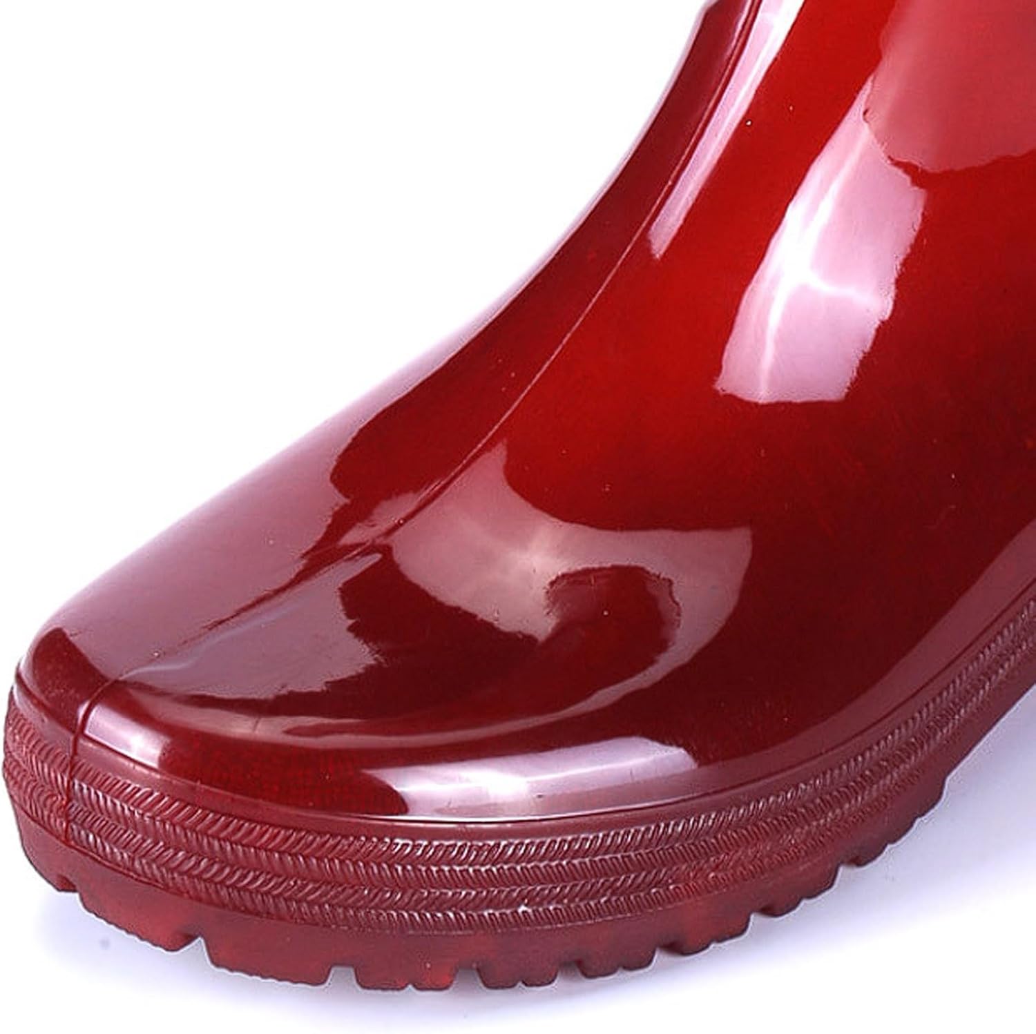 Men's Quick-Dry Waterproof Rain Boots, Non-Slip Industrial Mining with Cowhide Sole, Brown PVC Work Shoe(Red 2,9)