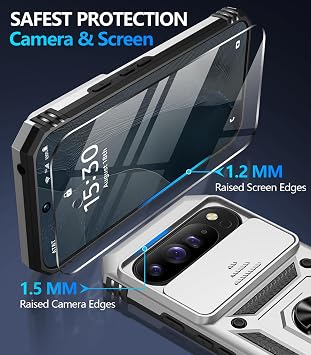 Taisairu Google Pixel 11 Pro XL ケース スクリーンプロテクター付き、シルバー