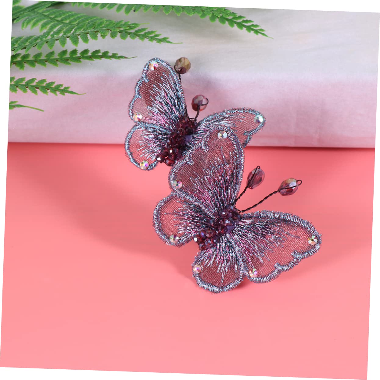 minkissy 3piezas Horquilla De Bordado Para Mujer Pinza De Color Púrpura Clip Elegante y Resistente Para Cabello Fino o Grueso Accesorio De Peinado Único