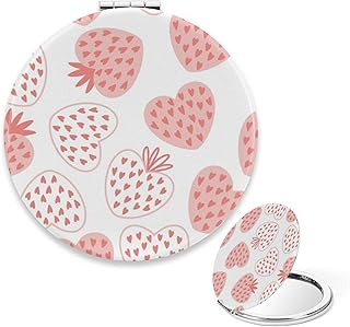 Small Compact Mirror, Cute Heart-Shaped Straw...