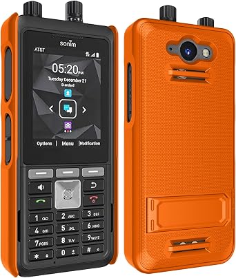Case Compatible with Sonim XP5PLUS XP5900 Knob and No Knob Versions, Protective Shell Case with Kickstand and Screen Protector Orange