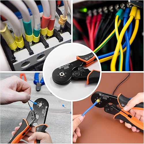 Miniatura 7 de Herramienta de crimpado de virola hexagonal AWG28-5 (0.08-16 mm), herramienta de prensado de virola de alambre Lytool Alicates autoajustables para