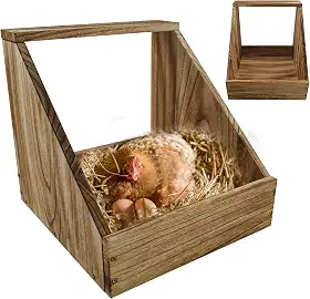 kathson Caixa de ninho de galinha, caixas de ninho de galinhas de madeira, compartimento único, caixa de ninho para galinhas, patos e aves (1 peça, sem poleiro)