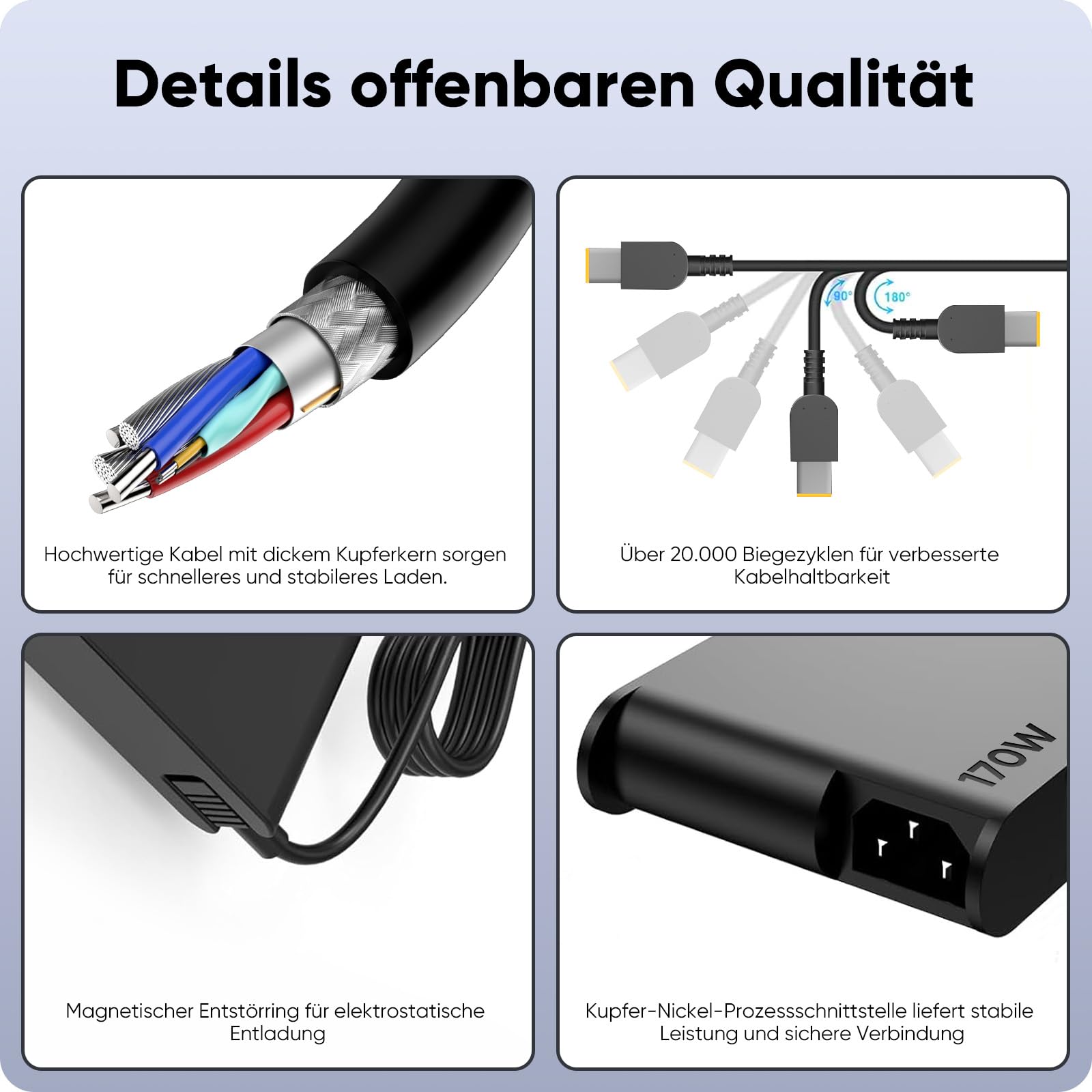 Alimentatore di rete da 170 W per laptop Lenovo Legion Slim 5 5i ThinkPad P1 P16 P70 P71 P72 P73 P51 P52 IdeaPad Pro 5 5i Yoga Pro 9 9i Lenovo LOQ 15 16 ADL170SCC3A ADL170SLC3A 4X20S 56697