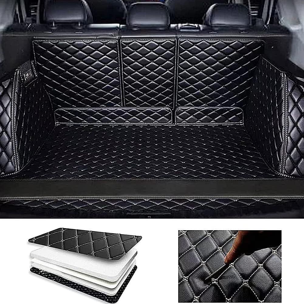 DZWJ Full Coverage Leather Car Boot Mats for Land Rover Evoque(2door) 2012-2015 Tailored Protector Pad Rear Trunk Car Leather Trunk Boot Mat Anti-Slip Lightweight All Surrounded Liner Accessories