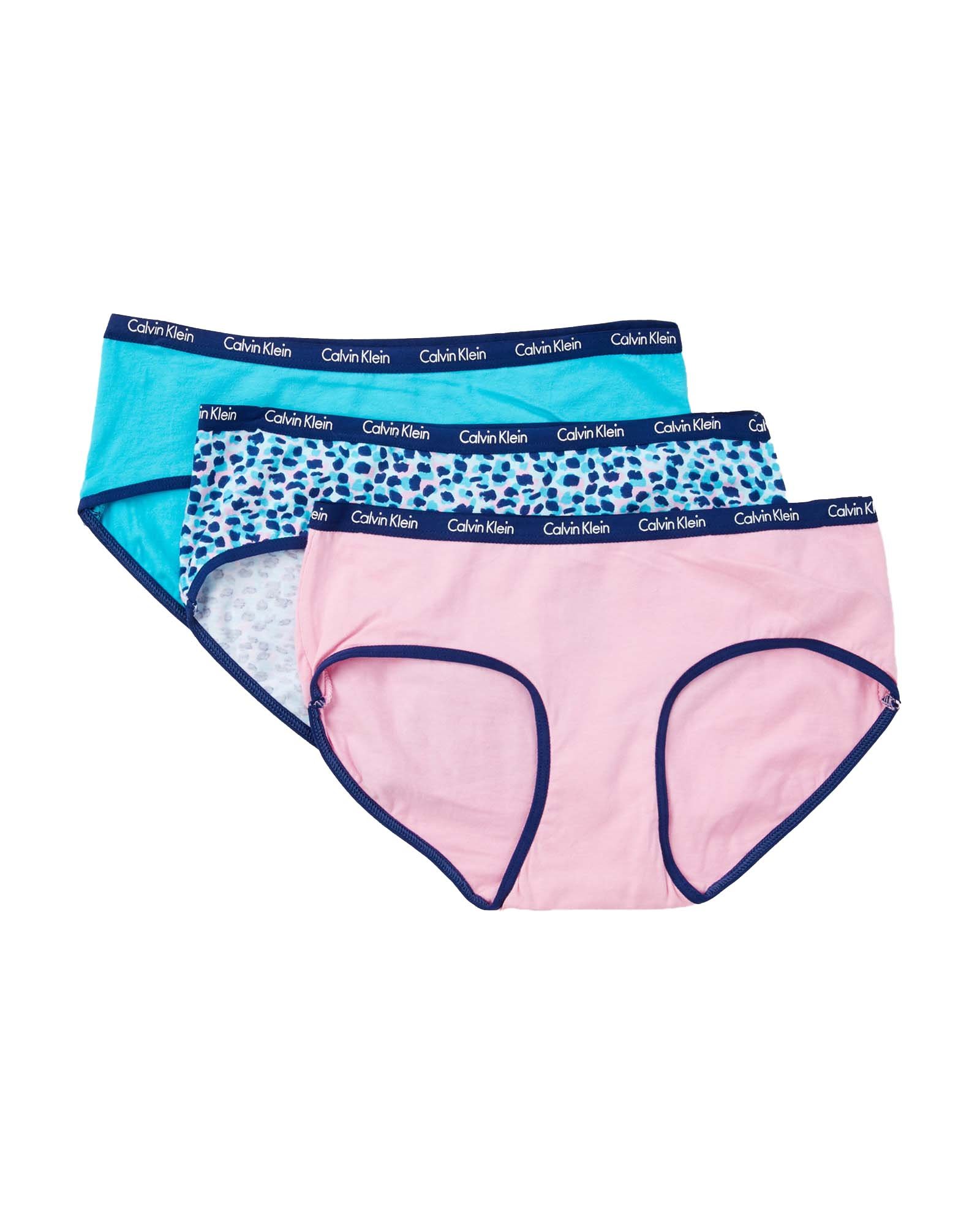 Calvin Klein Girl s Hipster Underwear 3 Pack Pale Pink 37D37033-99 Malakite Spots Small