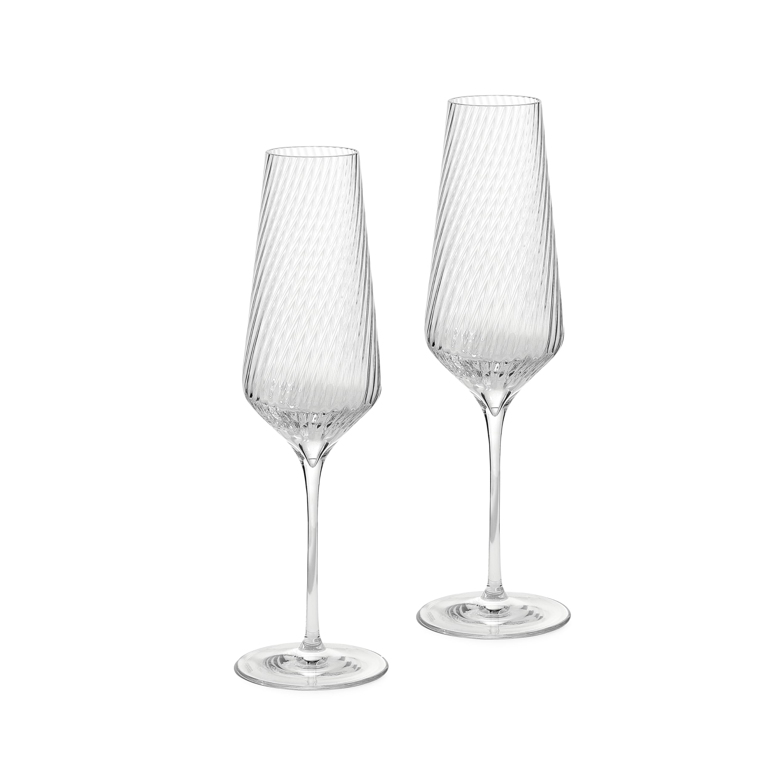 Wedgwood Transparent Vera Wang Swirl Flute S/2