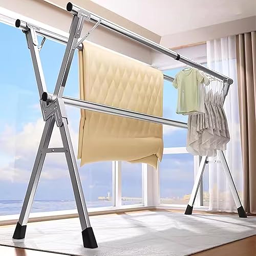 Miniatura 5 de Clothes Drying Rack 94in - Adjustable Stainless Steel Laundry Drying Rack, Foldable Portable Garment Rack for Clothes, Towels, Blankets - Laundry