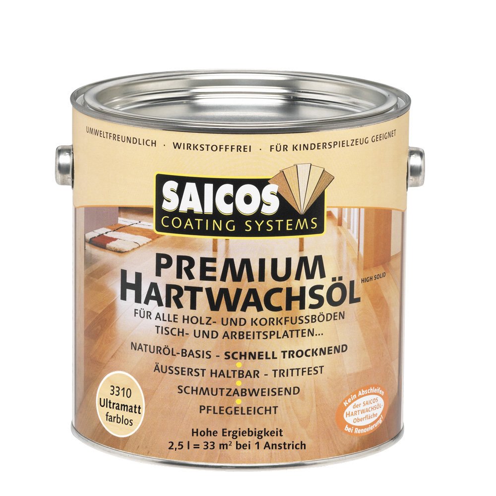 Saicos 3310 500 Premium Hartwachsöl Ultra Matt farblos 2.5 l