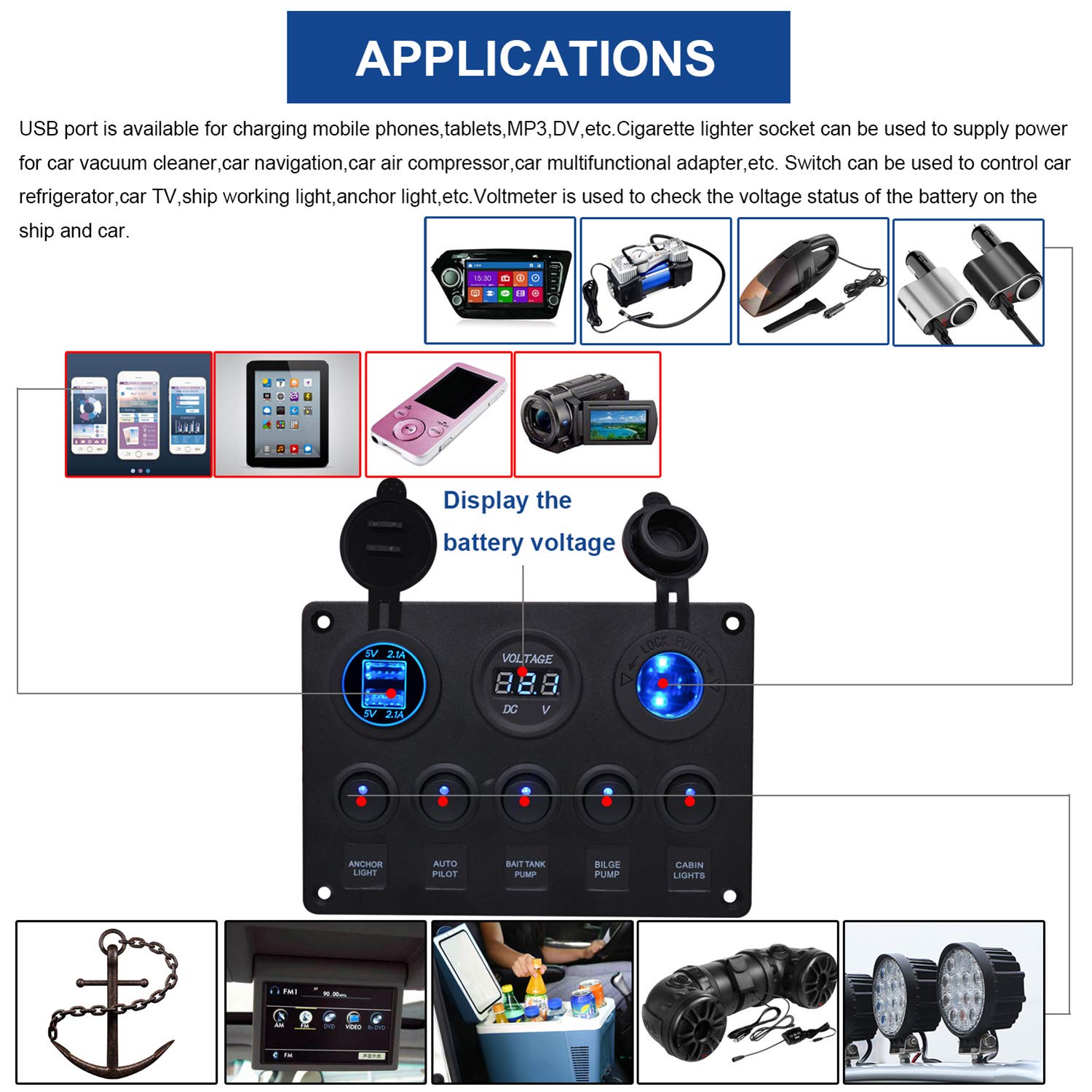 10 Interruttori Basculanti ON/OFF Gearmonster, 12V 24V DC E 230V AC, Per Auto Barca E Casa - Foto 4